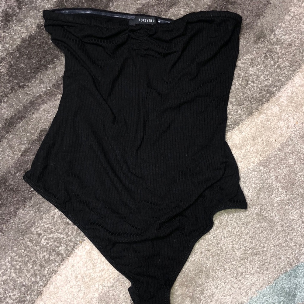Black Tube Top-Bodysuit